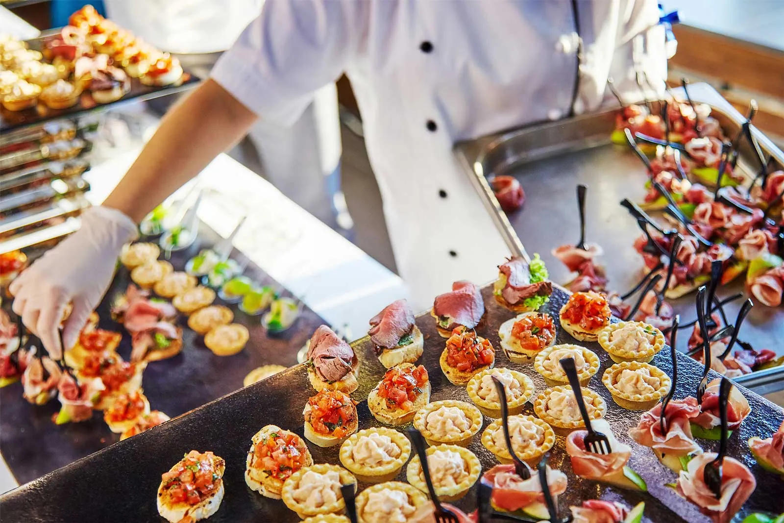 Perfect Bite canapés being plated for an event